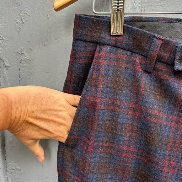 Sand Copenhagen plaid wool blend pants, size 46 - Picture 5 of 9